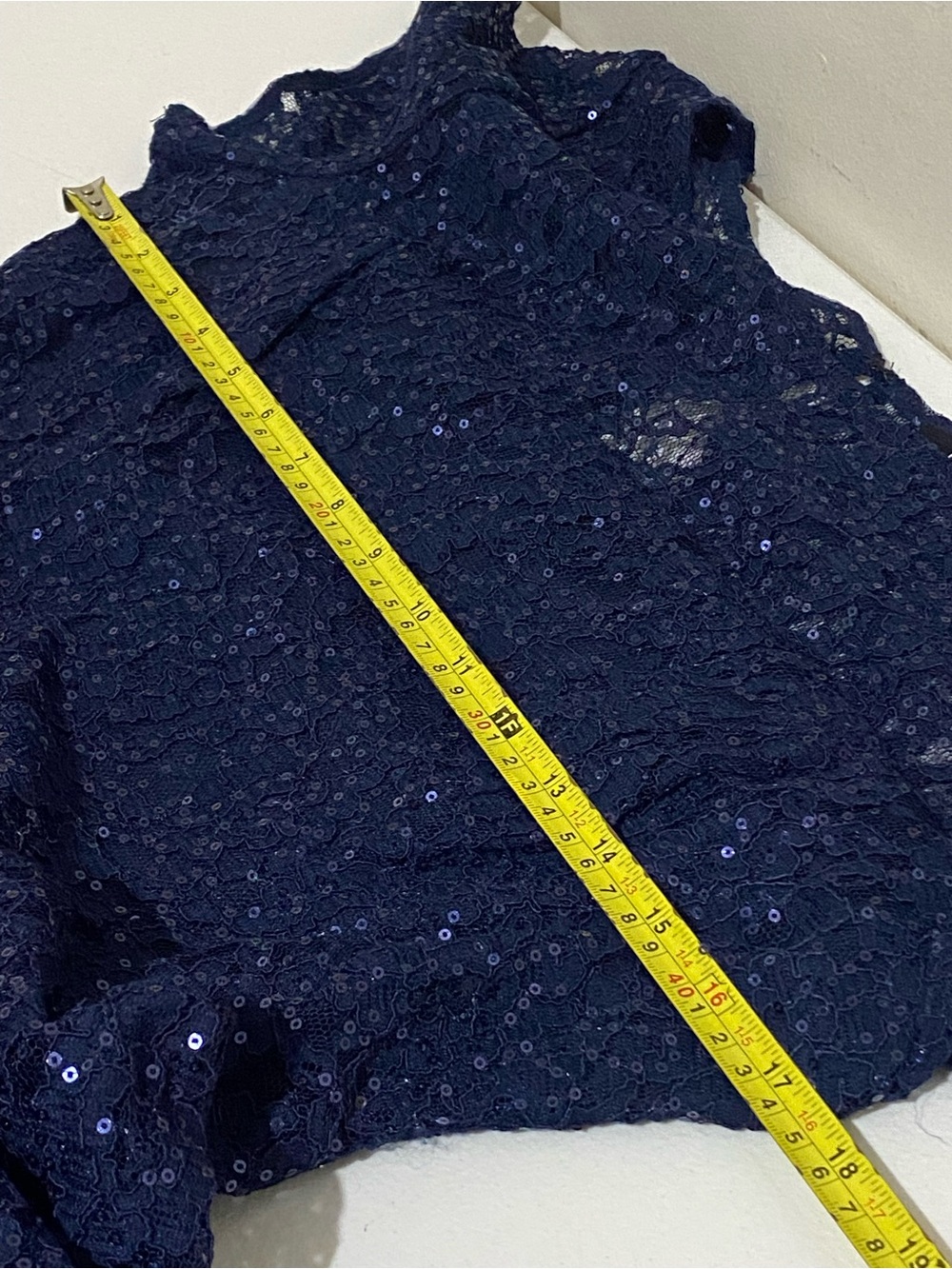 Ignite Women’s Cocktail Sparkling Navy Lace Formal Dress Size 12 - Picture 11 of 12